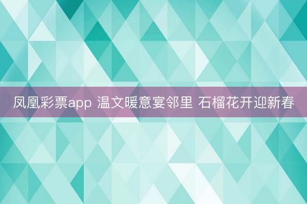 凤凰彩票app 温文暖意宴邻里 石榴花开迎新春