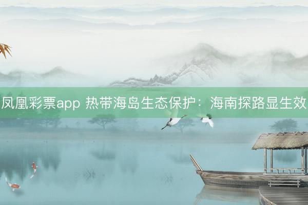 凤凰彩票app 热带海岛生态保护：海南探路显生效