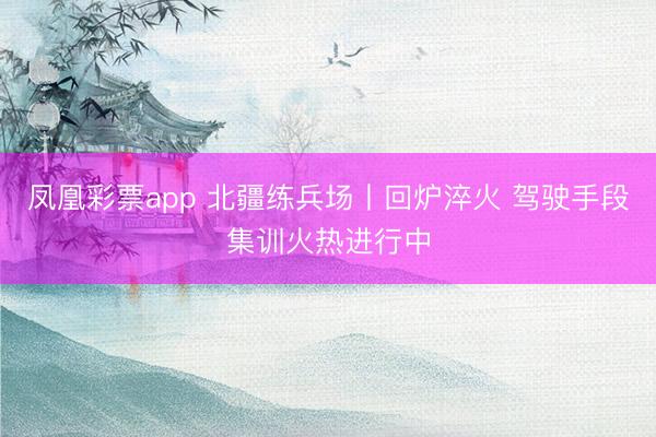 凤凰彩票app 北疆练兵场丨回炉淬火 驾驶手段集训火热进行中