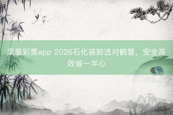 凤凰彩票app 2026石化装卸选对鹤管，安全高效省一半心