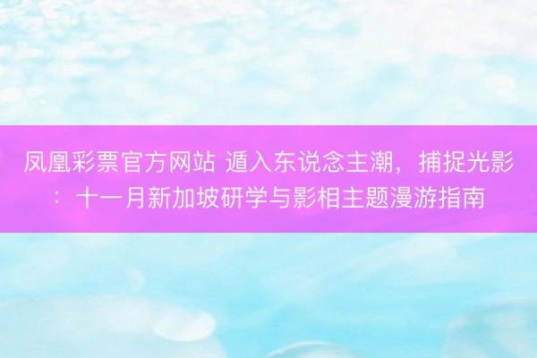 凤凰彩票官方网站 遁入东说念主潮，捕捉光影：十一月新加坡研学与影相主题漫游指南