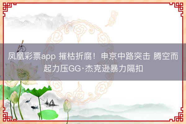 凤凰彩票app 摧枯折腐！申京中路突击 腾空而起力压GG·杰克逊暴力隔扣