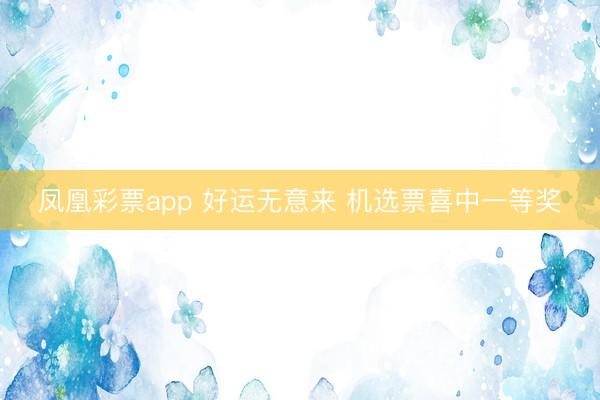 凤凰彩票app 好运无意来 机选票喜中一等奖