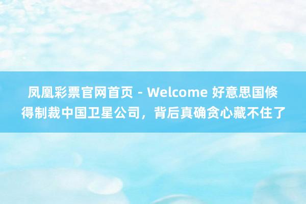 凤凰彩票官网首页 - Welcome 好意思国倏得制裁中国卫星公司，背后真确贪心藏不住了