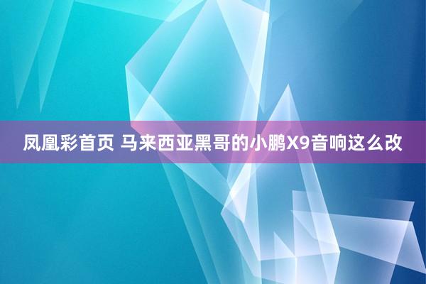 凤凰彩首页 马来西亚黑哥的小鹏X9音响这么改