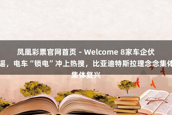 凤凰彩票官网首页 - Welcome 8家车企伏击辟谣，电车“锁电”冲上热搜，比亚迪特斯拉理念念集体复兴