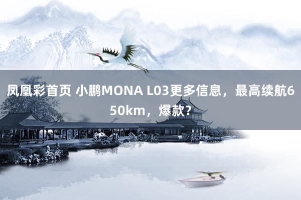 凤凰彩首页 小鹏MONA L03更多信息，最高续航650km，爆款？