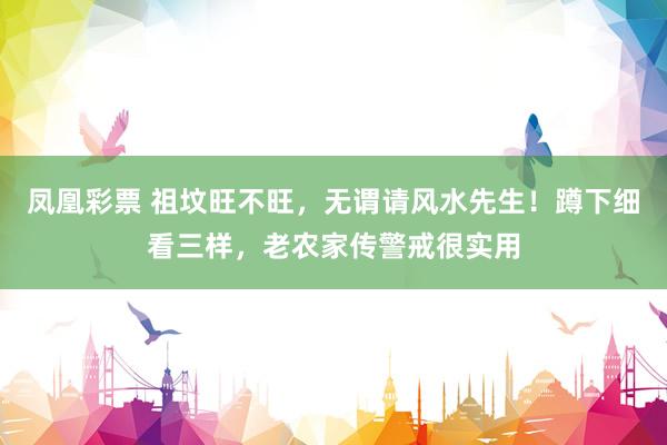 凤凰彩票 祖坟旺不旺,无谓请风水先生!蹲下细看三样,老农家传警戒很实用