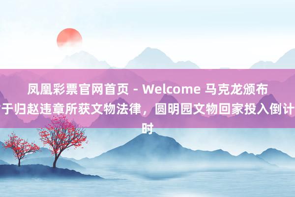 凤凰彩票官网首页 - Welcome 马克龙颁布对于归赵违章所获文物法律，圆明园文物回家投入倒计时