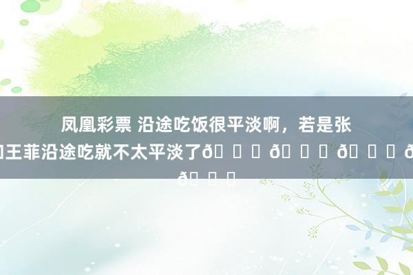 凤凰彩票 沿途吃饭很平淡啊，若是张柏芝和王菲沿途吃就不太平淡了😏😏😏😏