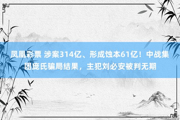 凤凰彩票 涉案314亿、形成蚀本61亿！中战集团庞氏骗局结果，主犯刘必安被判无期
