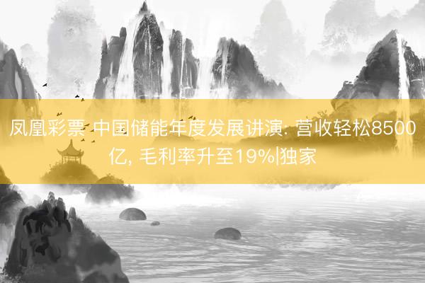 凤凰彩票 中国储能年度发展讲演: 营收轻松8500亿， 毛利率升至19%|独家