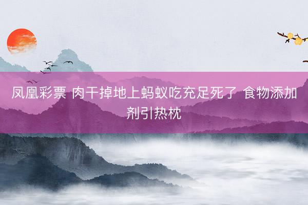 凤凰彩票 肉干掉地上蚂蚁吃充足死了 食物添加剂引热枕