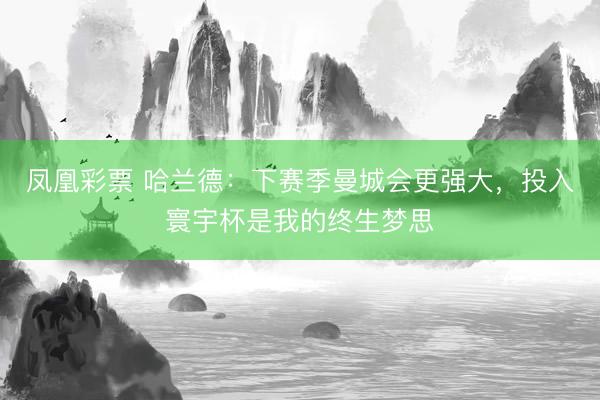 凤凰彩票 哈兰德：下赛季曼城会更强大，投入寰宇杯是我的终生梦思
