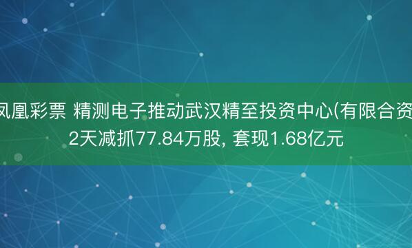 凤凰彩票 精测电子推动武汉精至投资中心(有限合资)2天减抓77.84万股， 套现1.68亿元