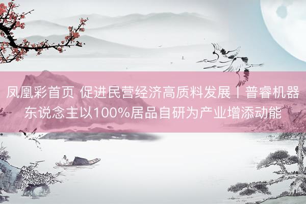 凤凰彩首页 促进民营经济高质料发展丨普睿机器东说念主以100%居品自研为产业增添动能