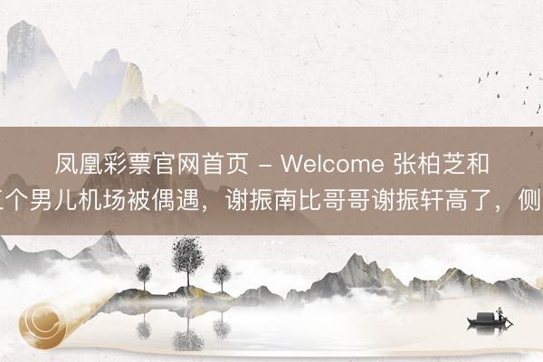 凤凰彩票官网首页 - Welcome 张柏芝和三个男儿机场被偶遇,谢振南比哥哥谢振轩高了,侧…